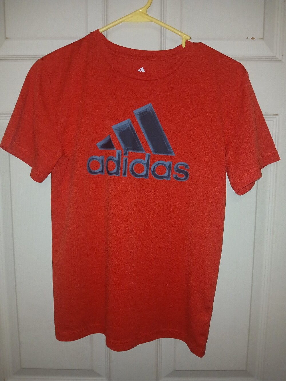 Women Adidas Red Tee with Black/Gray Logo